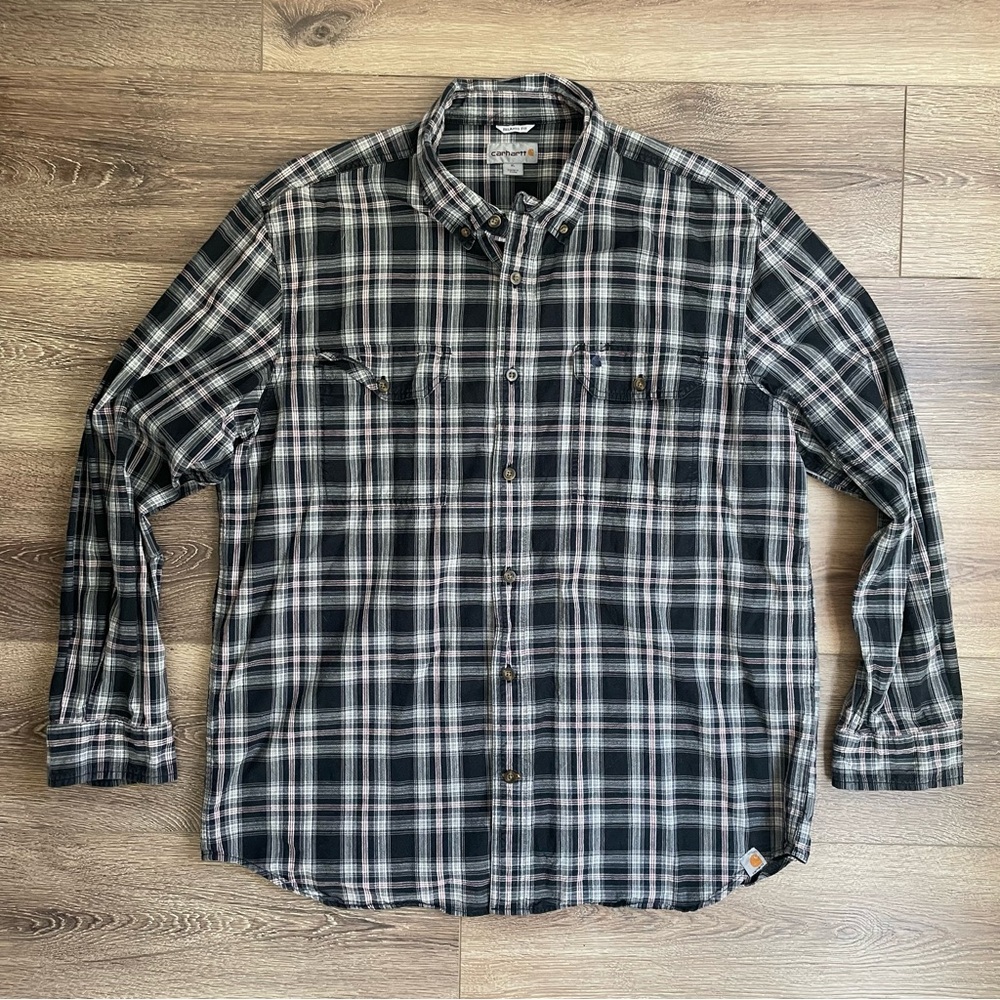 Men’s Carhartt Plaid Collared Long Sleeve Shirt, RN# 14806